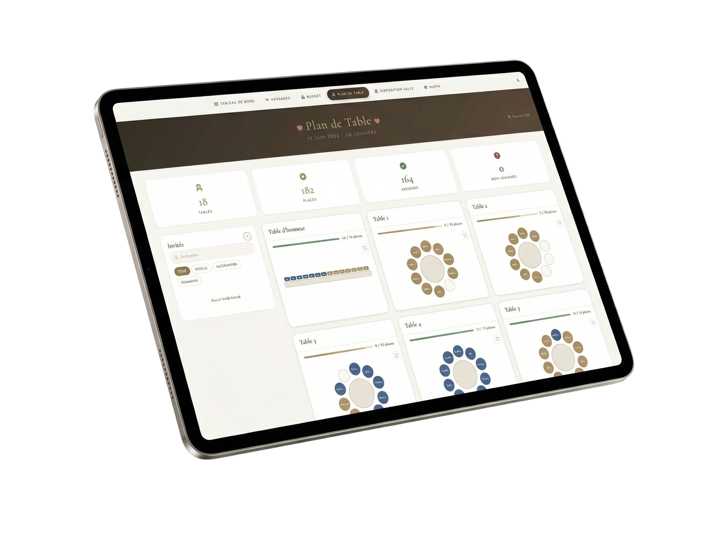 Plan de table interactif